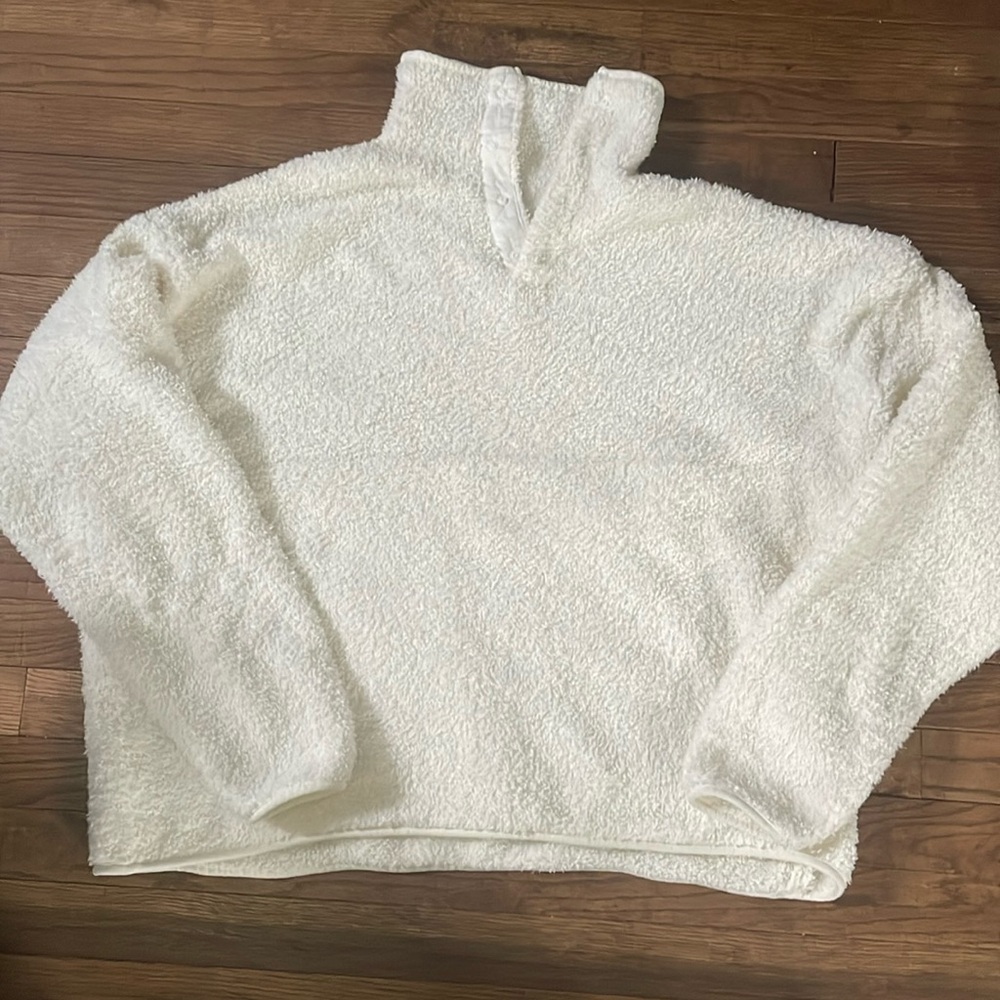 Skims cozy knit sherpa fuzzy pullover sweatshirt